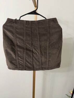 We The Free Brown Corduroy Mini Skirt